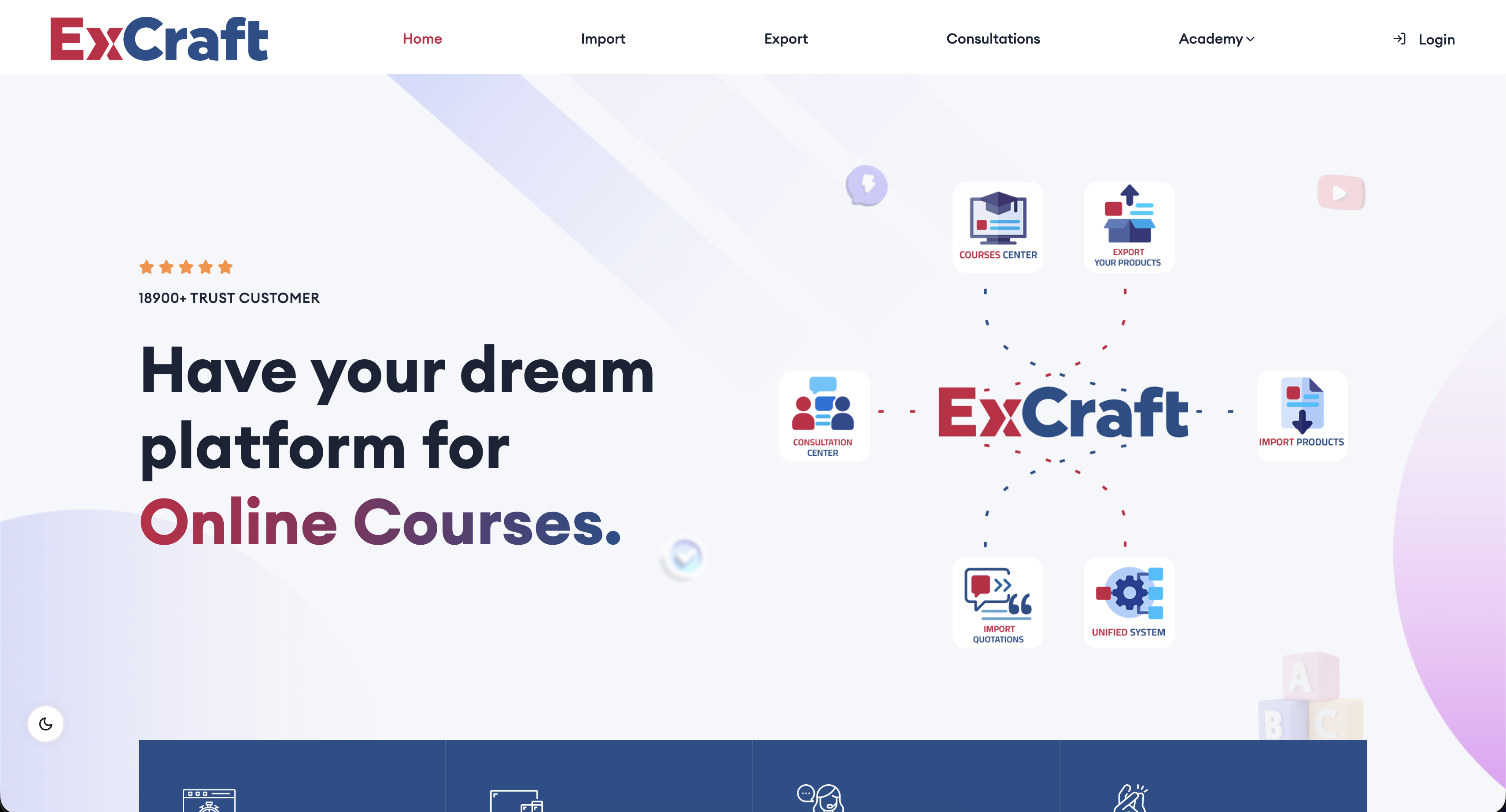 ExCraft platform screenshot